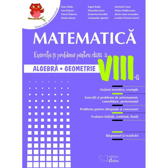 Matematica - culegere pentru clasa a VIII-a (pe spira metalica)