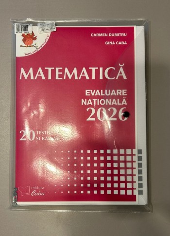 Matematica - Evaluare Nationala 2026 (mapa cu 20 teste si bareme)