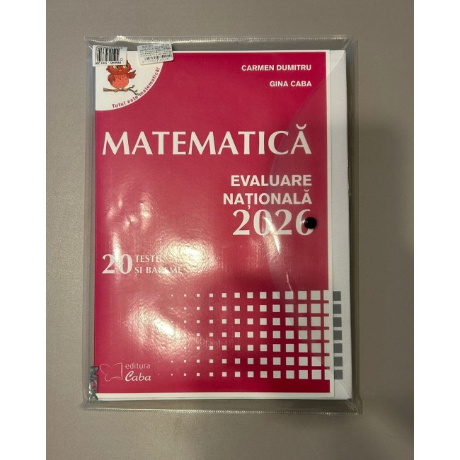 Matematica - Evaluare Nationala 2026 (mapa cu 20 teste si bareme)