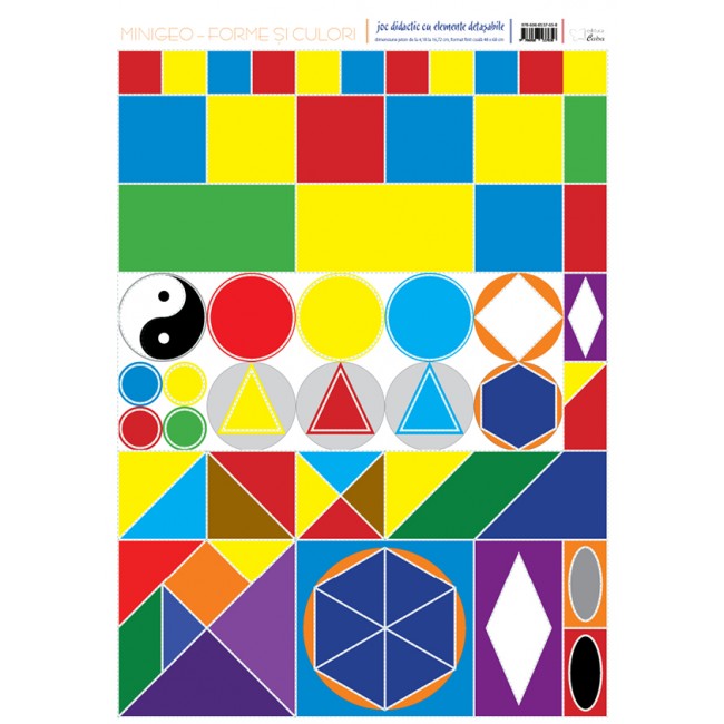 JOC EDUCATIV Minigeo - forme si culori (pe carton)
