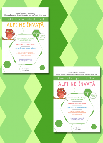 Set de auxiliare pentru grupa mica (3-4 ani) - „Alfi ne învață” (volumul I+II)