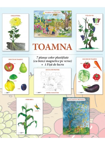 Set planse - TOAMNA, format A4 (+1 folie pastile magnetice dreptunghiulare cadou) 