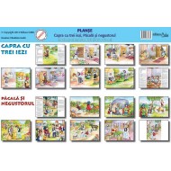 set Planse povesti - Capra cu trei iezi (9 planse A3), Pacala si negustorul (9 planse A3)